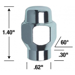 Matka kola vysoké kvality s límcem 1/2", chrom, kus 64-73