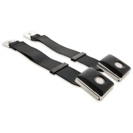 Seat belt 3-point, black, Vintage Push Button 64-73