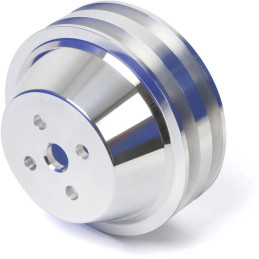 Pulley Kit Billet 2V WP / 2V Crank, 4 Bolt, Underdrive, Silver 69-73