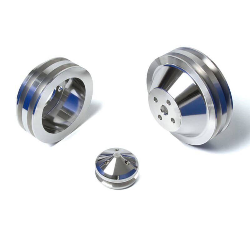 Pulley Kit Billet 2V WP / 2V Crank, 4 Bolt, Underdrive, Silver 69-73 Pulley Kit Billet 2V WP / 2V Crank, 4 Bolt, Underdrive, Silver 69-73