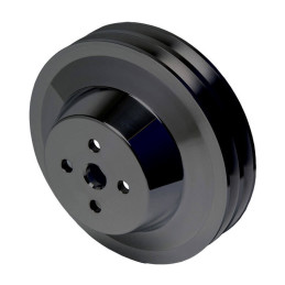 Pulley Kit Billet 2V WP / 2V Crank, 3 Bolt, Underdrive, Black 64-69