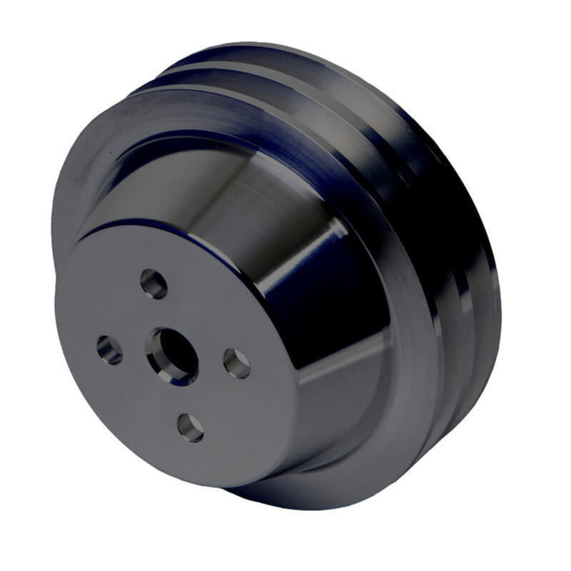 Pulley Billet 2V Waterpump, High-Flow, Black (3Bolt Crank) (289, 302, 351W) 64-69 Pulley Billet 2V Waterpump, High-Flow, Black (3Bolt Crank) (289, 302, 351W) 64-69