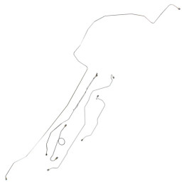 Brake Line Kit Single Exhaust Manual Drum Stainless Steel (6) 64-66