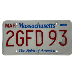 Massachusetts poznávací značka