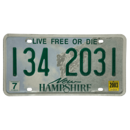 New Hampshire poznávací značka