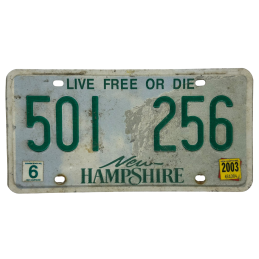New Hampshire poznávací značka