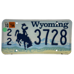 Wyoming poznávací značka