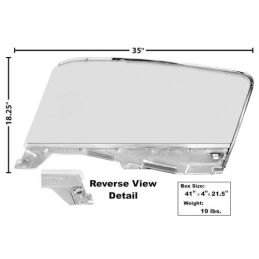 Pravé dveřní sklo čiré Fastback 64-66