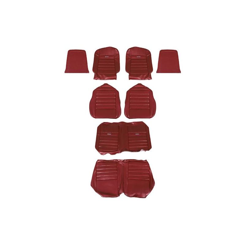 Kompletní sada čalounění - Sierra Grain, červená, Deluxe, kabriolet 66