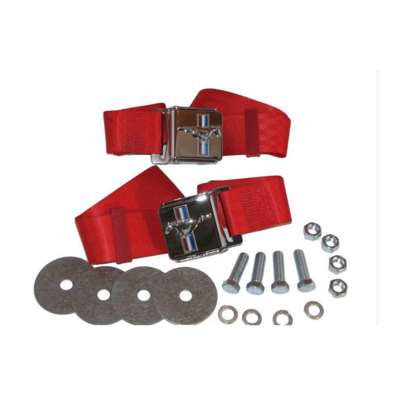 Sada bezpečnostních pásů s koněm, světle červená 64-70