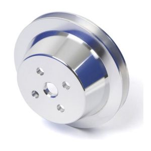 Pulley Billet 1V Waterpump, High Flow, Silver (3Bolt Crank)  (289, 302, 351W) 64-69